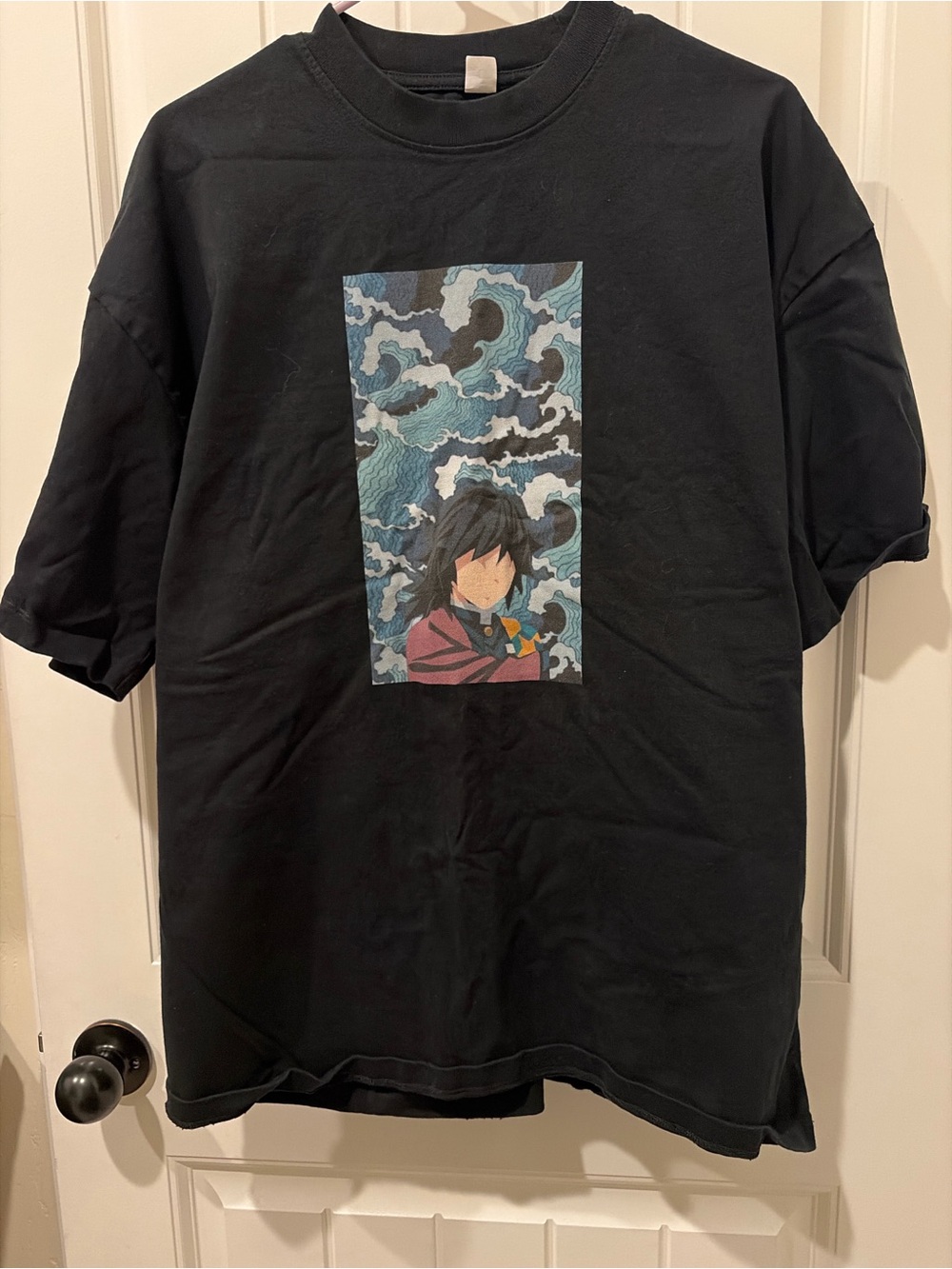 Giyu from demon slayer anime Black Graphic T-shirt